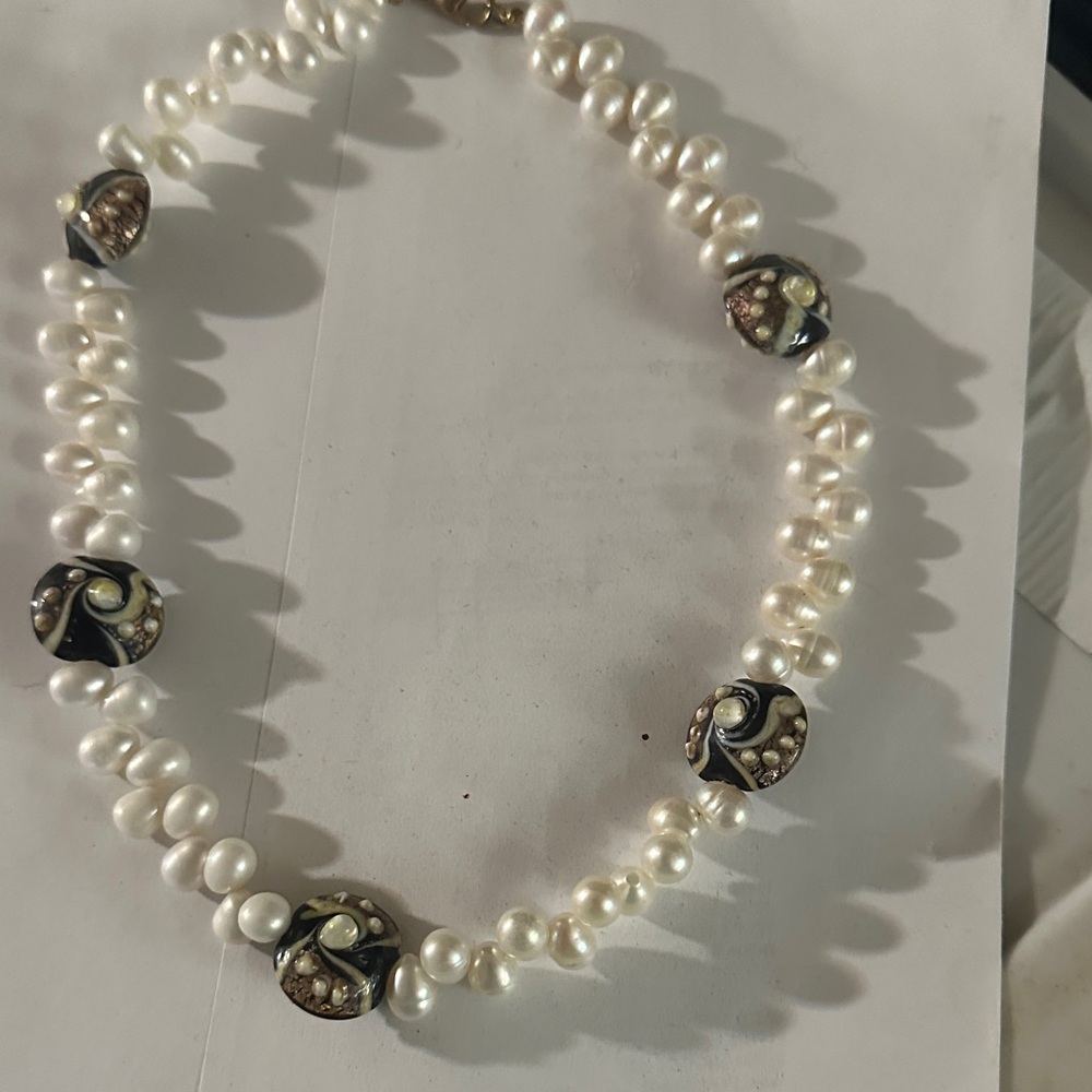 Pearl and Lampwork Necklace